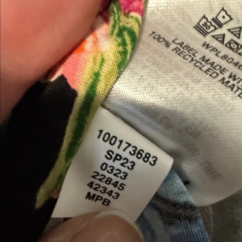 I.N.C. Floral printed lace up Rouched slinky blouse Top Womens L stretch office - Picture 10 of 12